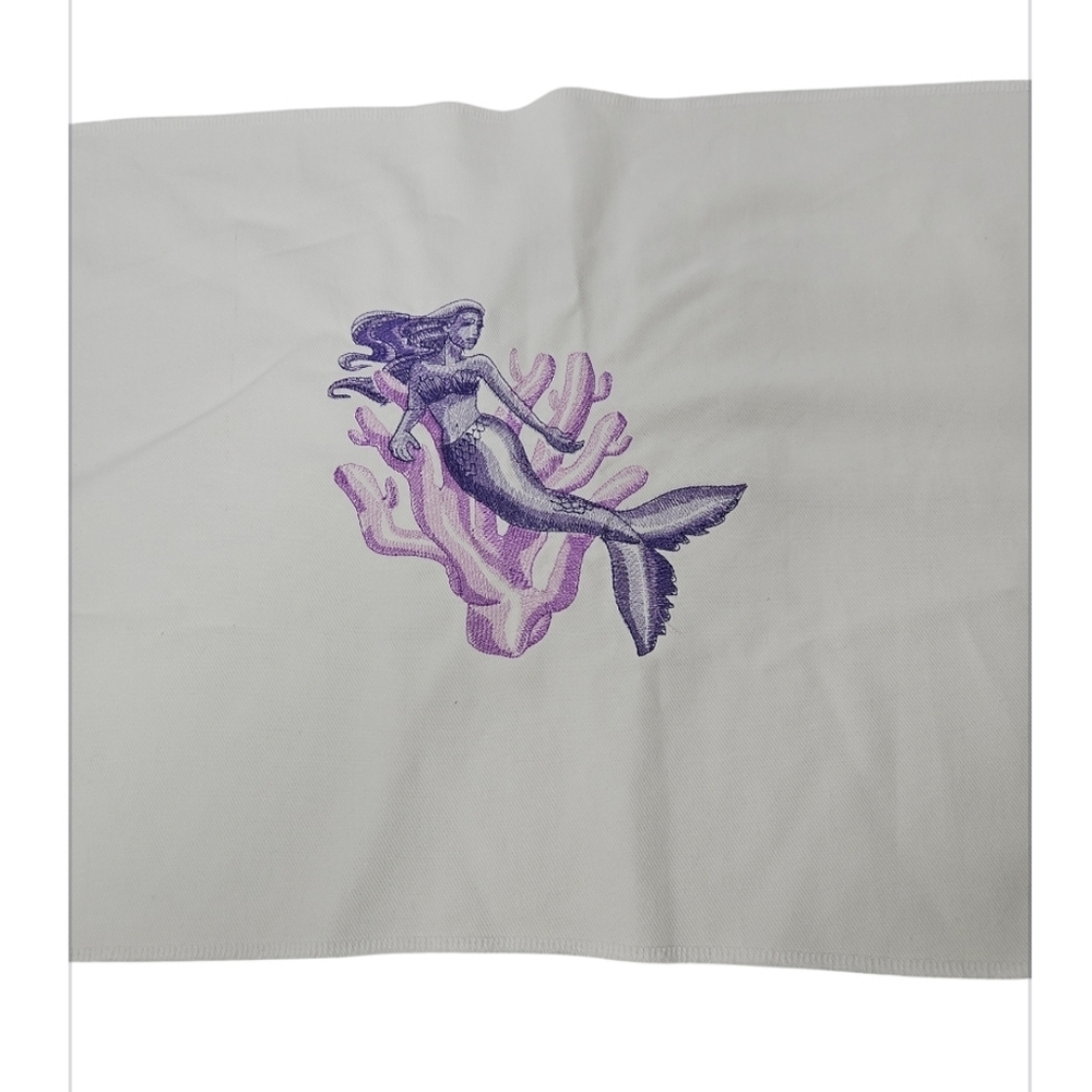 Machine Embroidered Purple Mermaid Sample Panel